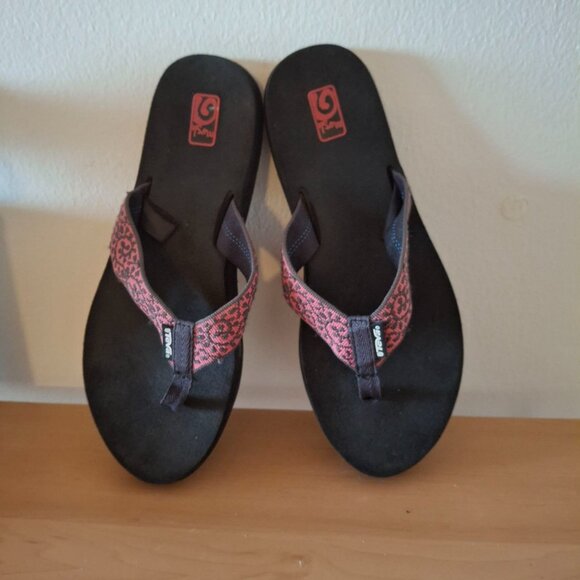 Teva Mush Original Flip Flop Sandals - Black - Women's US 8 Comfort - Picture 2 of 5